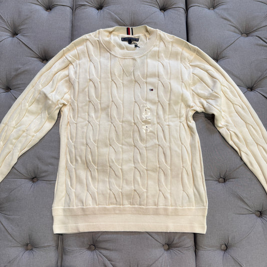 Tommy Hilfiger Pure Wool Cable Knit Jumper 'Cream'