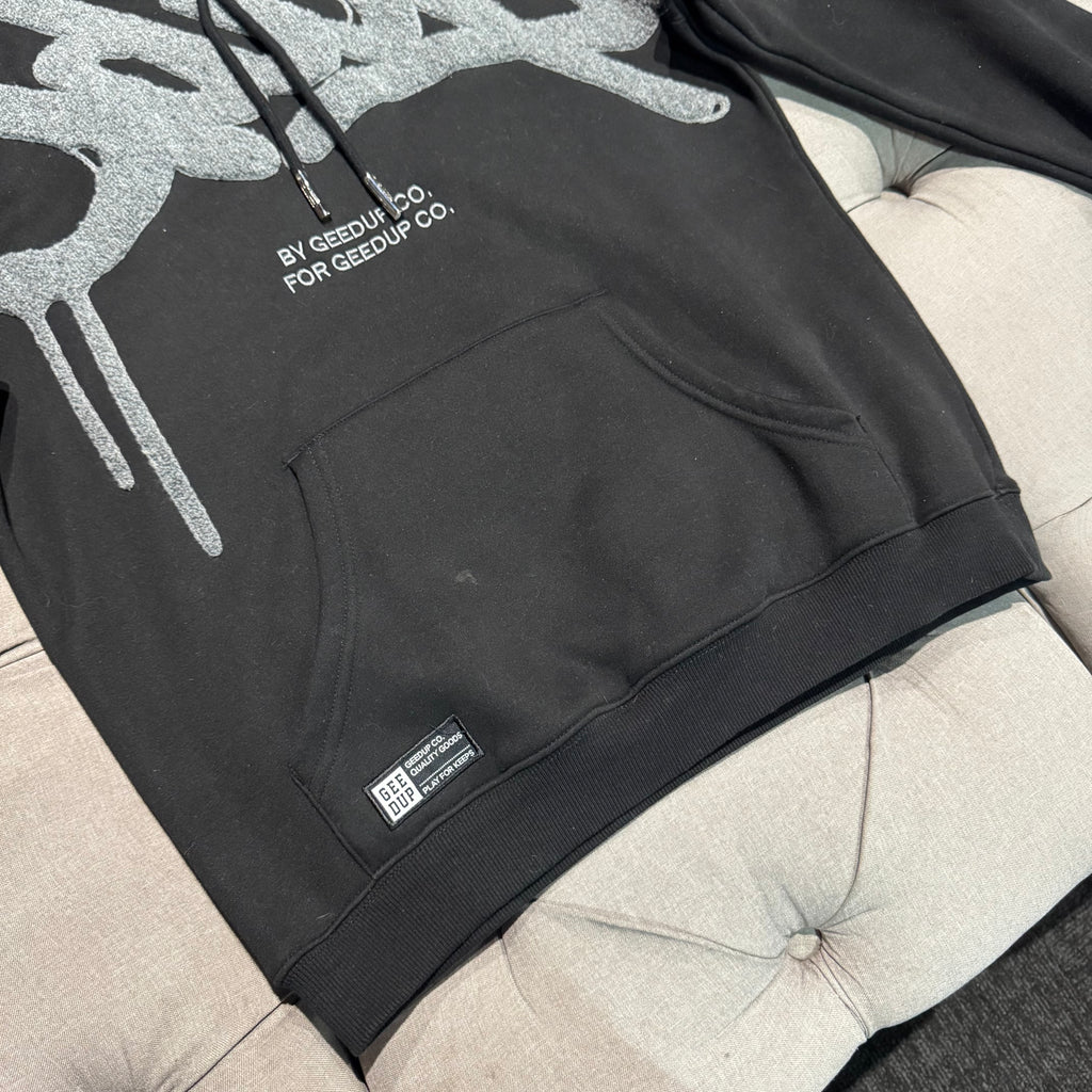 Geedup Handstyle Hoodie 'Black Grey' (Second hand)