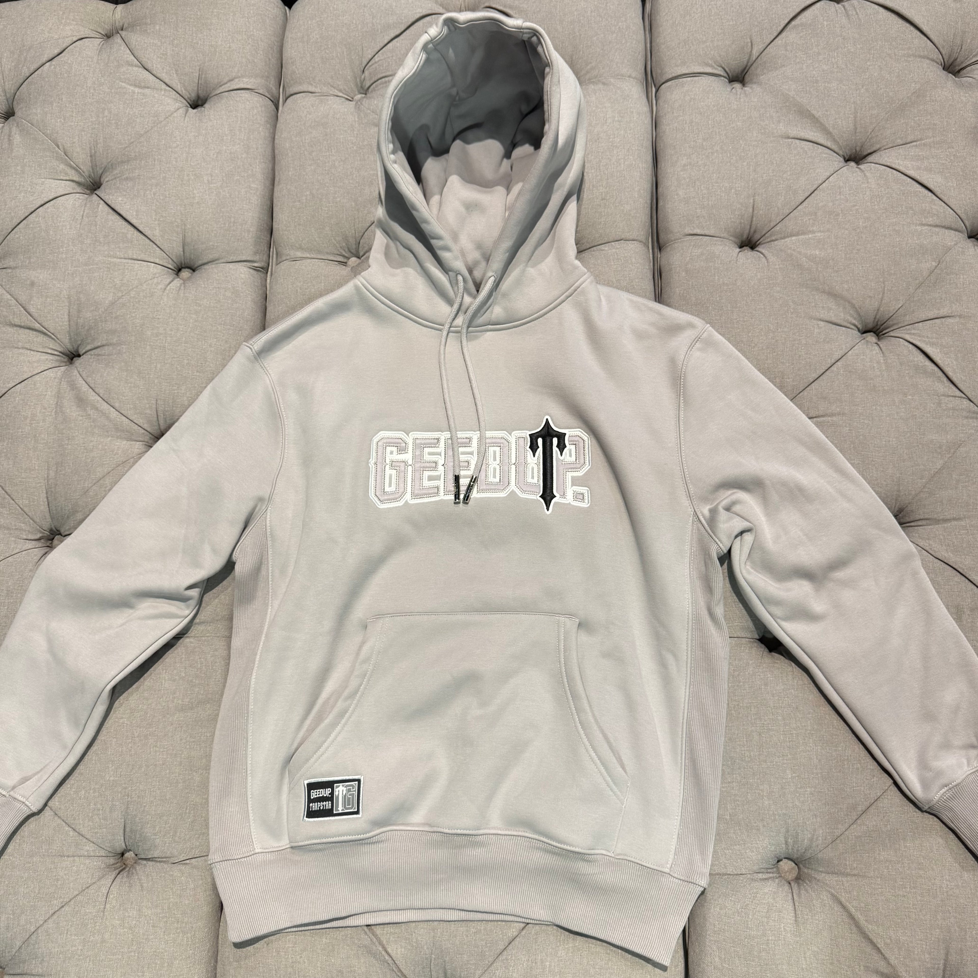 Geedup x Trapstar PFK x Irongate Hoodie 'Grey Black' (Brand New)