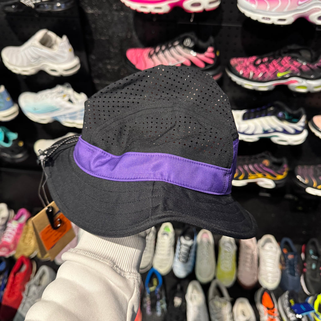Asics Peformance Run Bucket Hat 'Black Edo Purple' (Brand New)