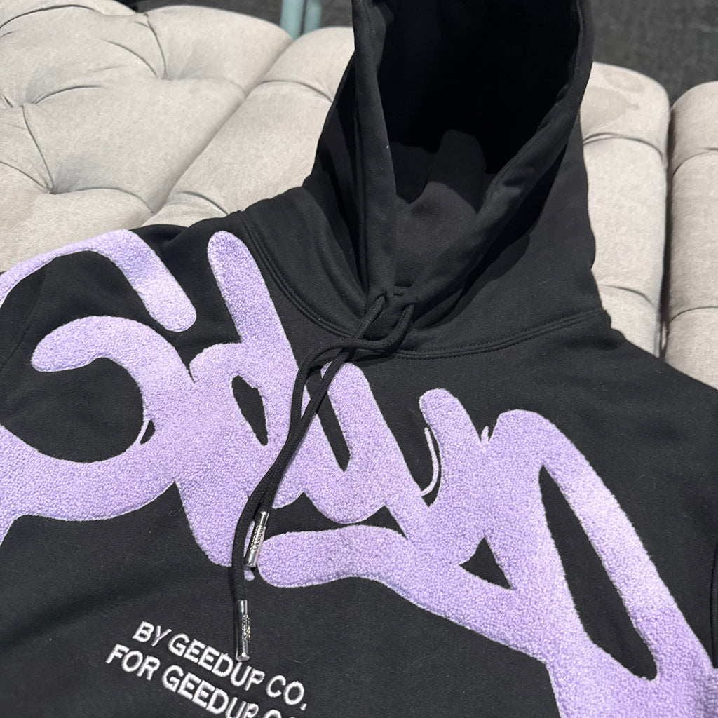 Geedup Handstyle Hoodie 'Black Purple' (Second hand)