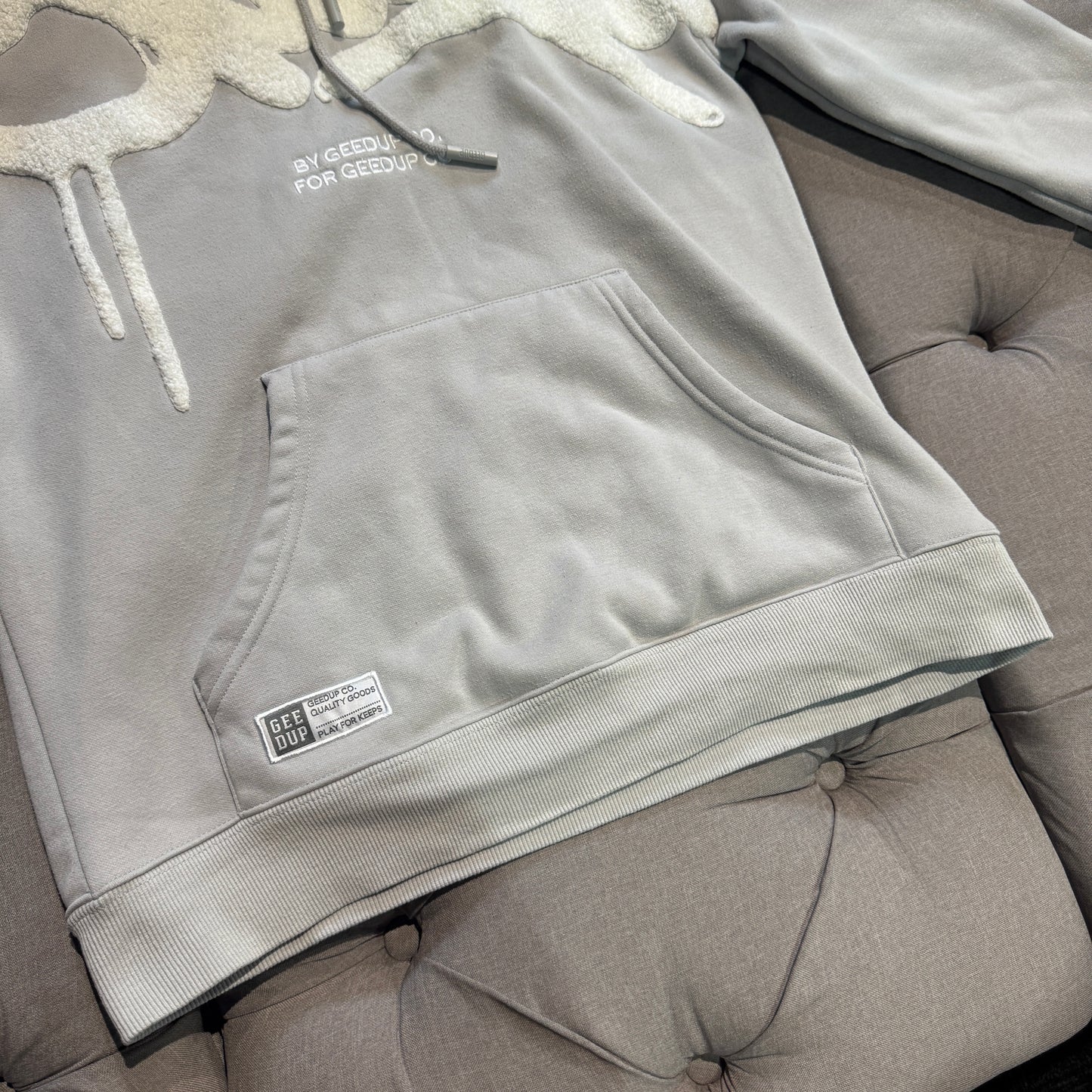 Geedup Handstyle Hoodie 'Grey White' (Second hand)