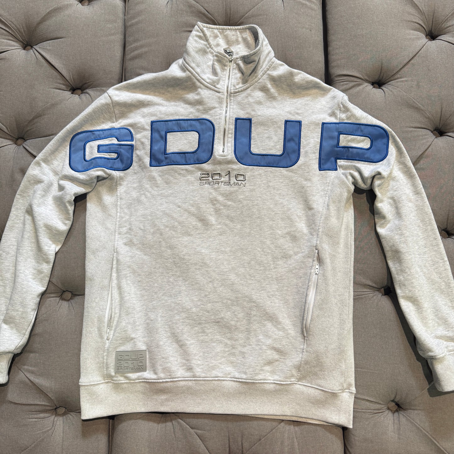 Geedup Since 2010 Quarter Zip 'White Marle Blue' (Second hand)