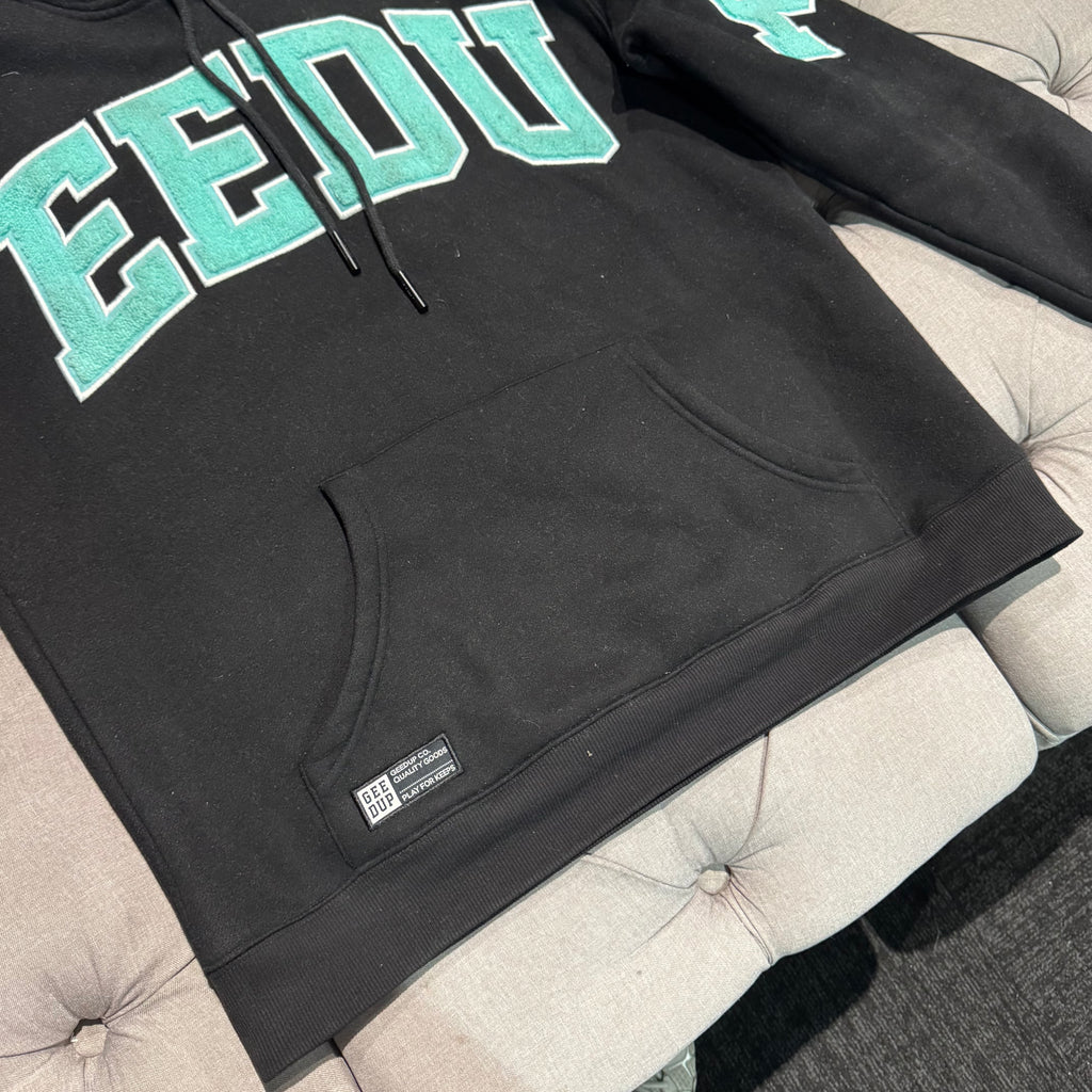 Geedup Team Logo Hoodie 'Black Teal' (Second hand)