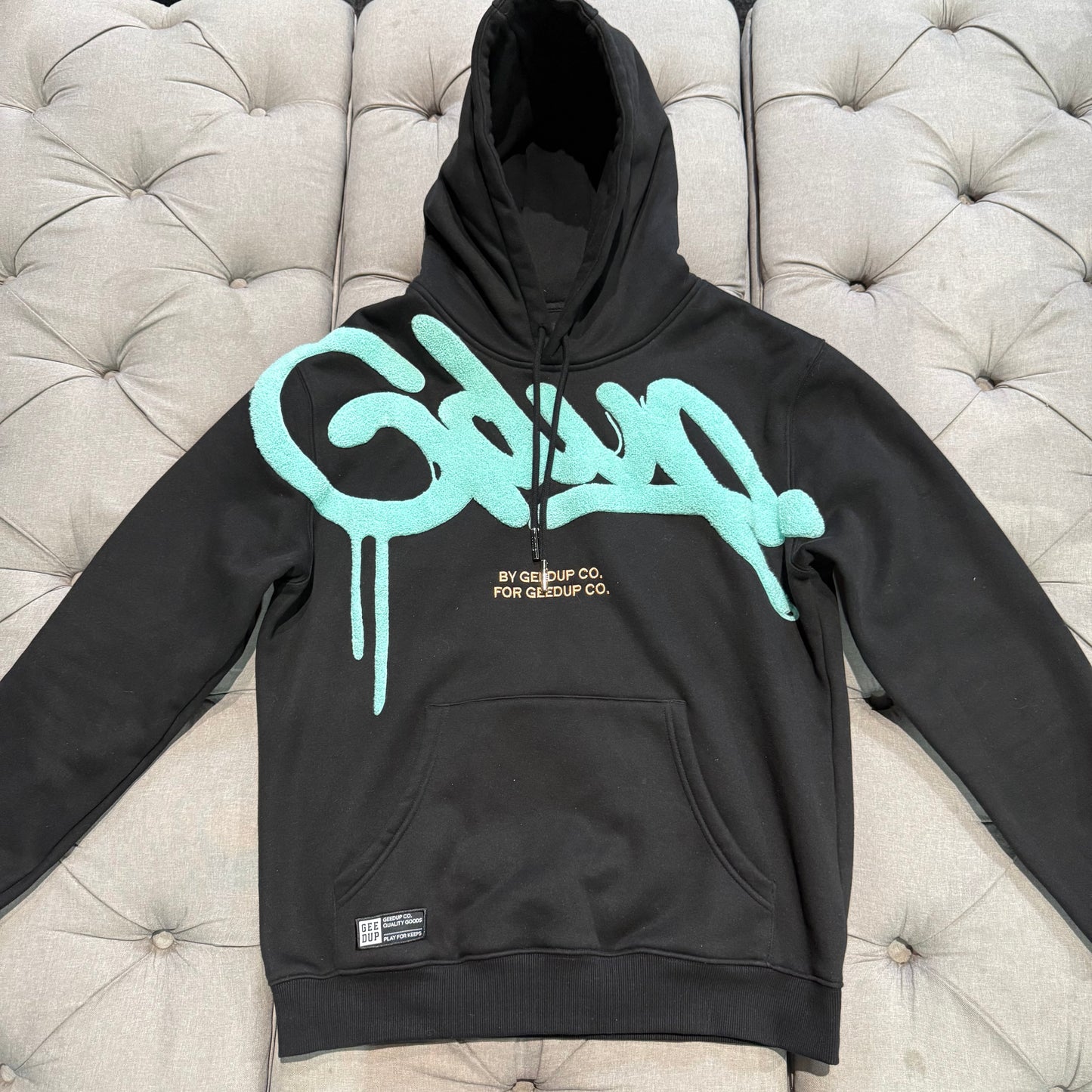 Geedup X Ardee Handstyle Hoodie 'Black Teal Peach' (Second hand)