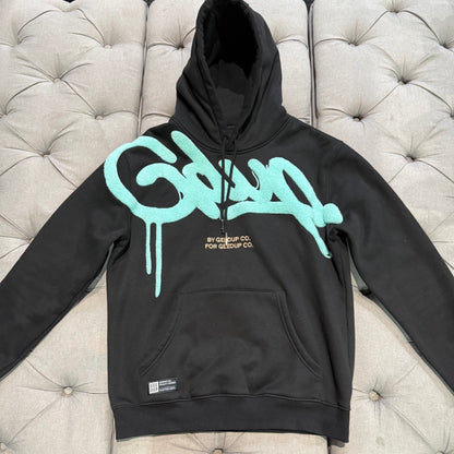 Geedup X Ardee Handstyle Hoodie 'Black Teal Peach' (Second hand)