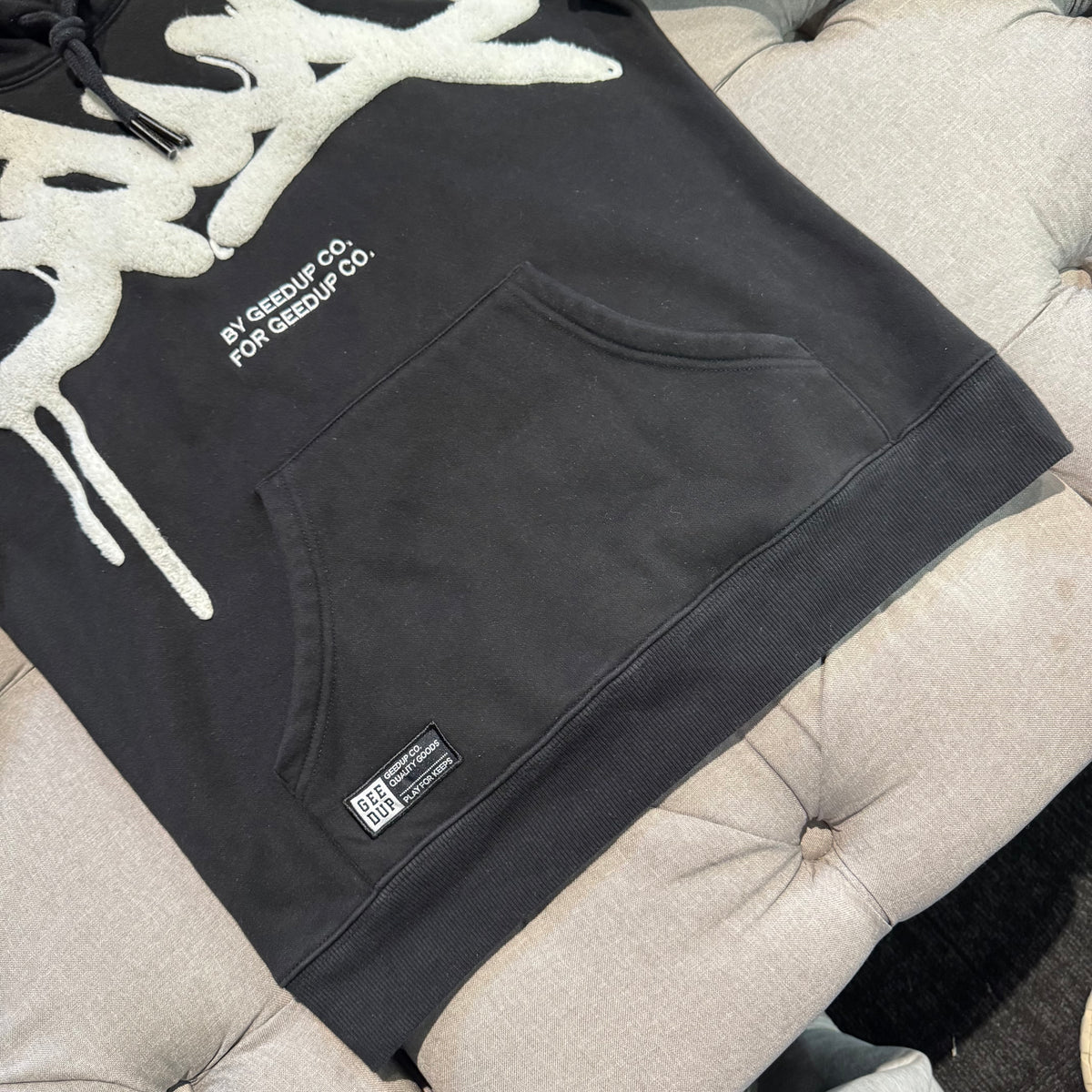Geedup Handstyle Hoodie 'Black White' (Second hand)