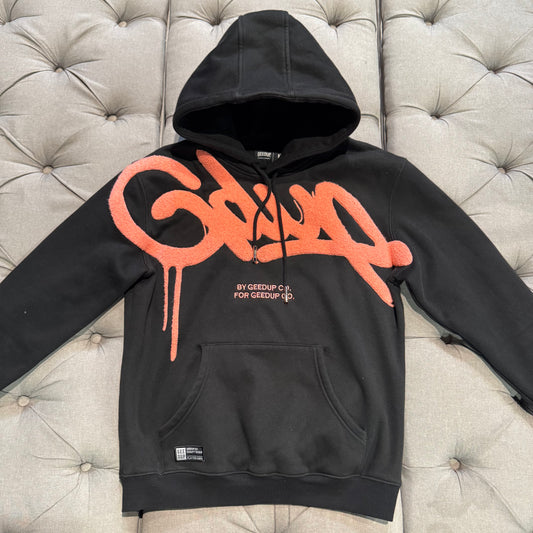 Geedup Handstyle Hoodie 'Black Peach' (Second hand)