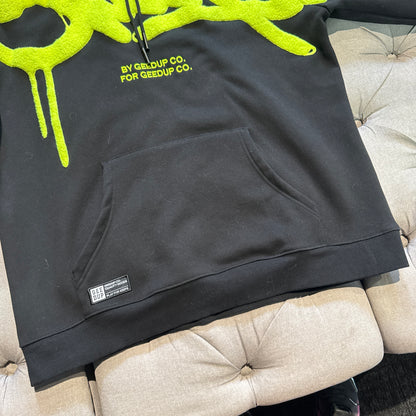 Geedup Handstyle Hoodie 'Black Neon Green' (Second hand)