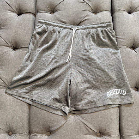 Geedup Small Logo Mesh Shorts 'Grey' (Second hand)