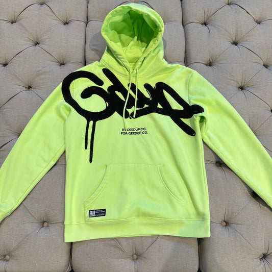 Geedup Handstyle Hoodie ‘Pastel Green Black’ (Second hand)