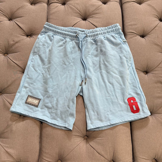 Geedup G Logo Shorts 'Baby Blue Red' (Second hand)