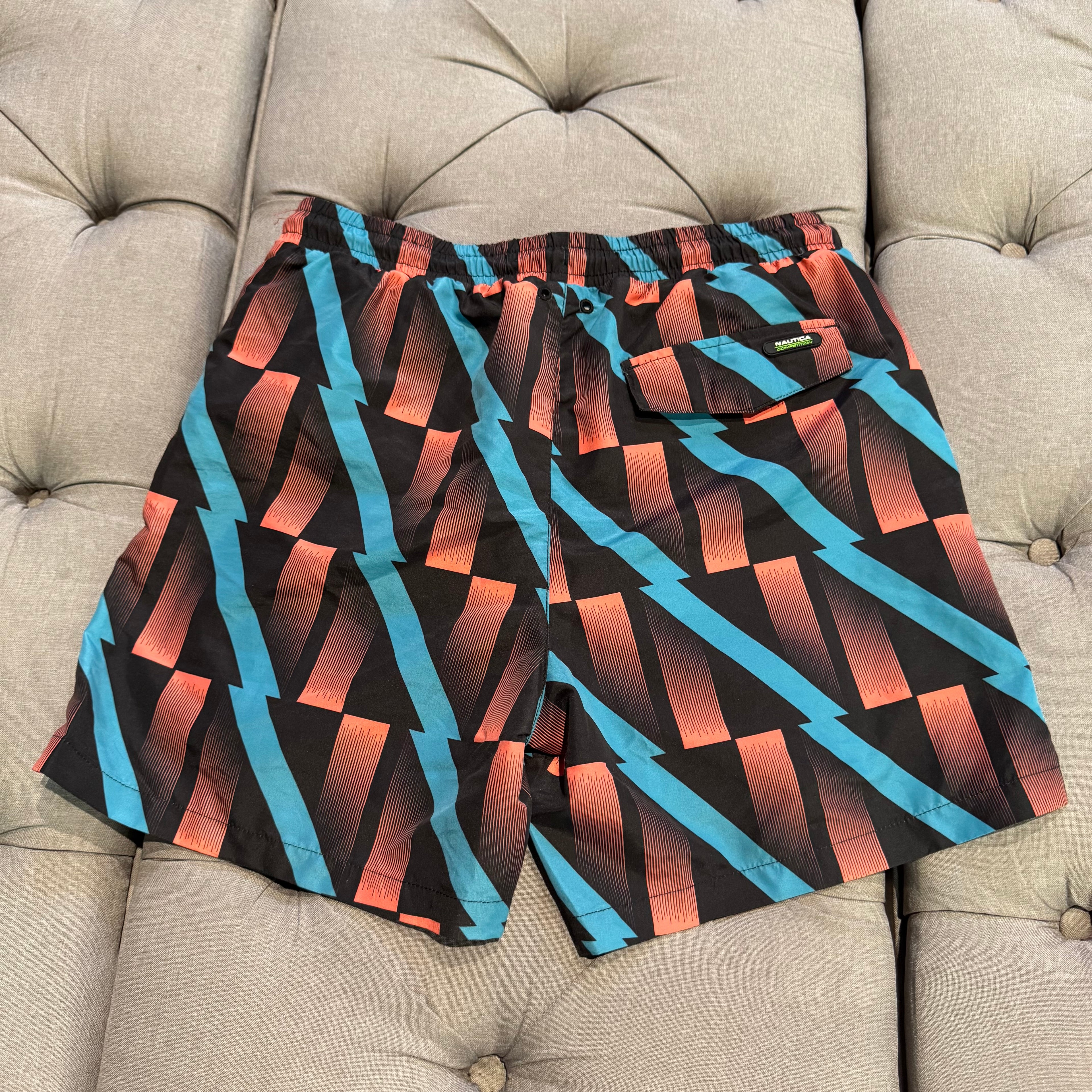 Nautica Competition Lindeman Swim Shorts 'Black Blue Orange' (Second hand)