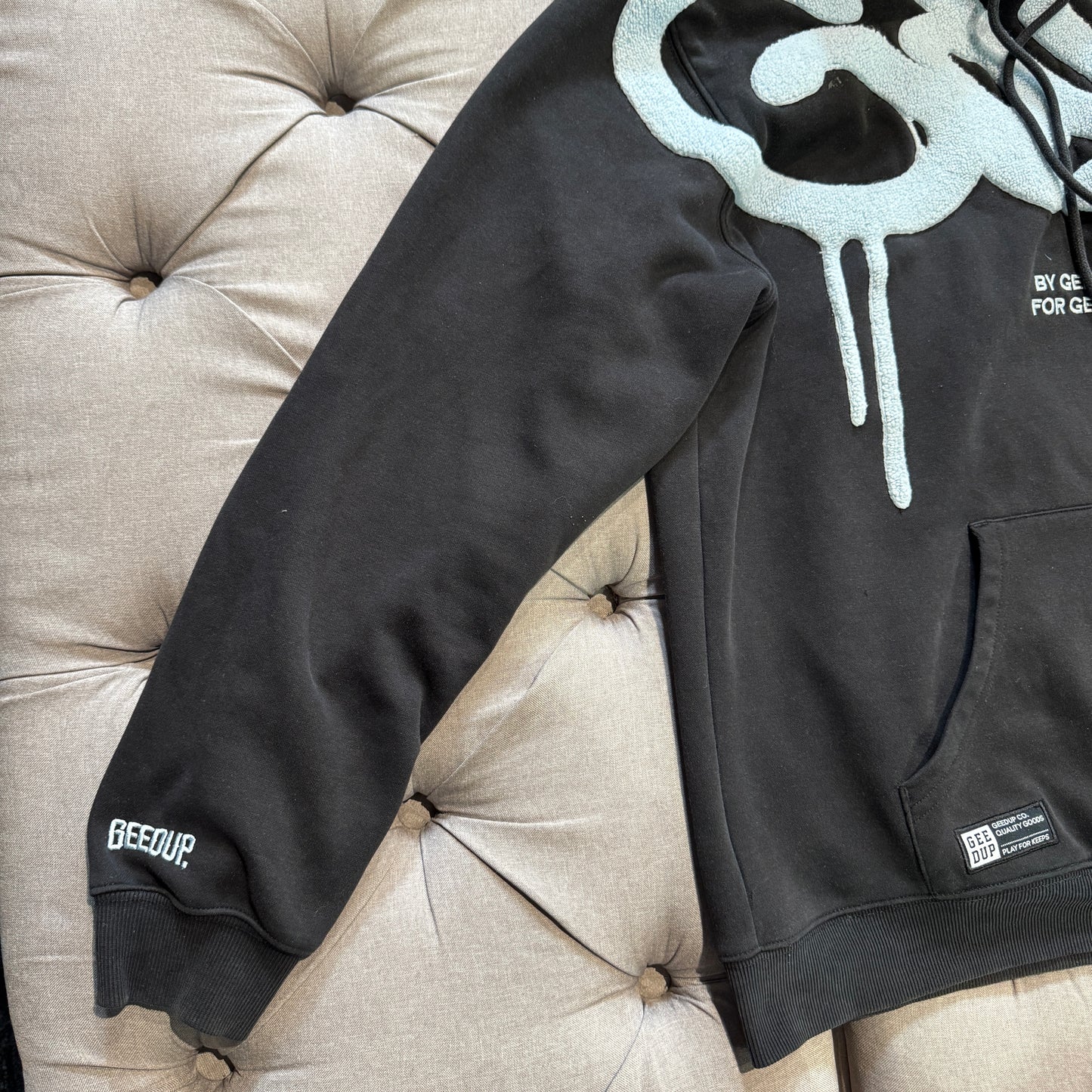 Geedup Handstyle Hoodie 'Black Baby Blue' (Second hand)