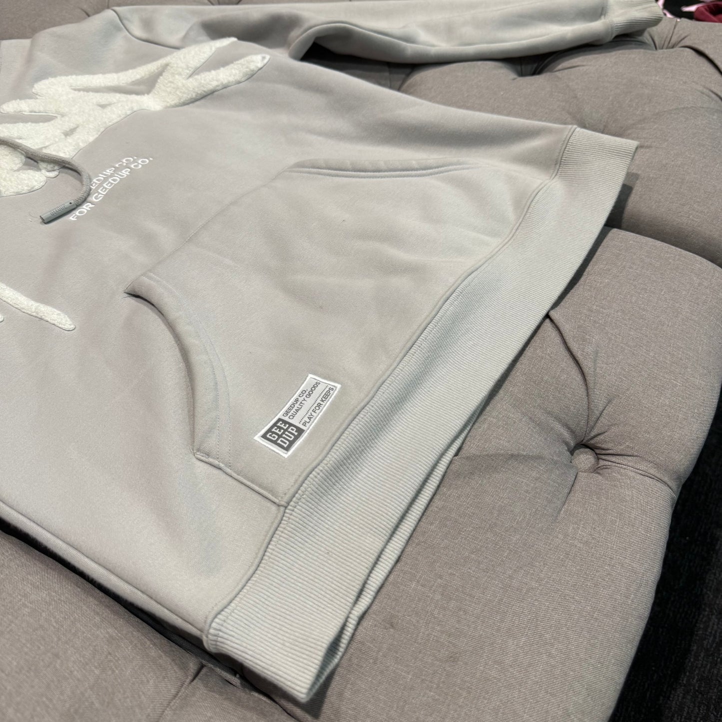 Geedup Handstyle Hoodie 'Grey White' (2022) (Second hand)