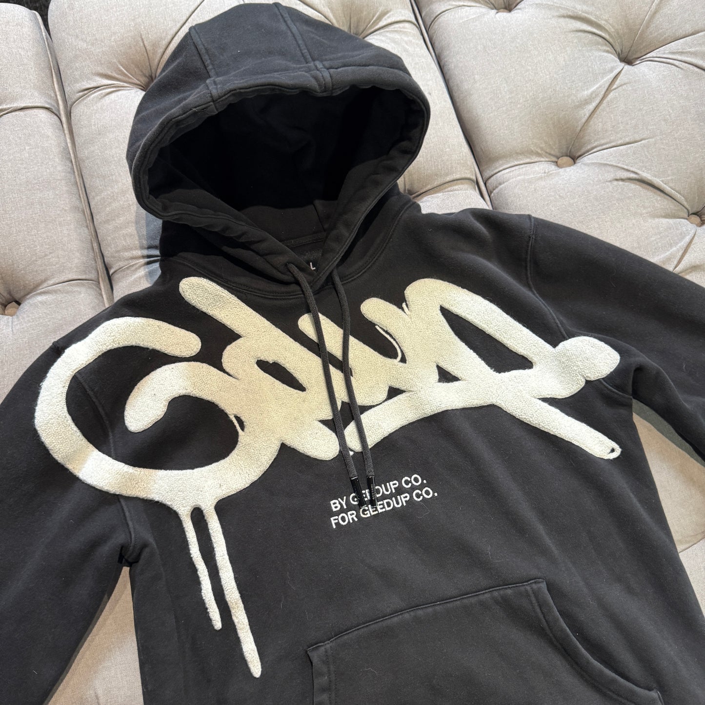 Geedup Handstyle Hoodie 'Black White' (Second hand)