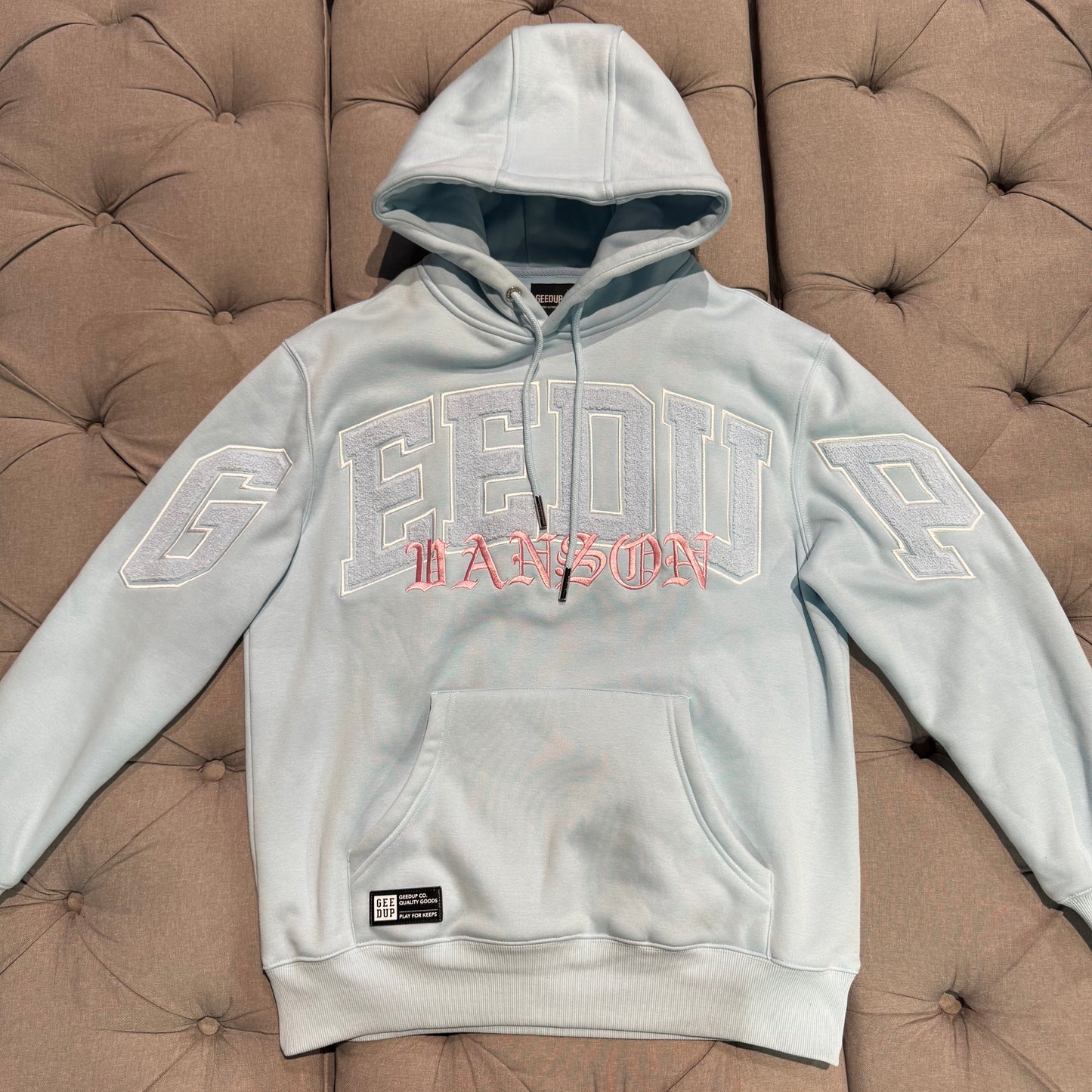Geedup X Vanson Team Logo Hoodie 'Light Blue' (Second hand)