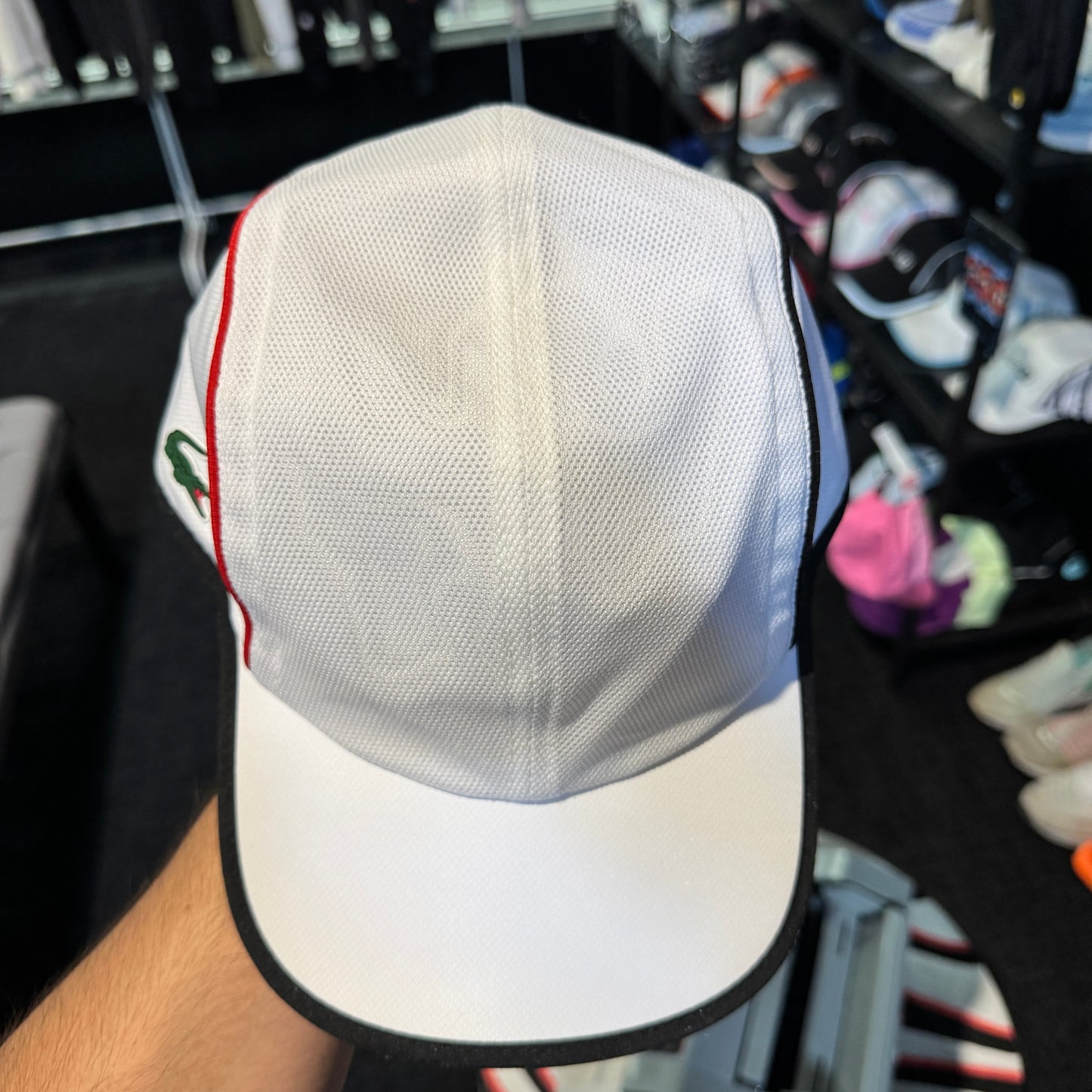 Lacoste 4 Pannel Cap 'White Red Black' (Second hand)