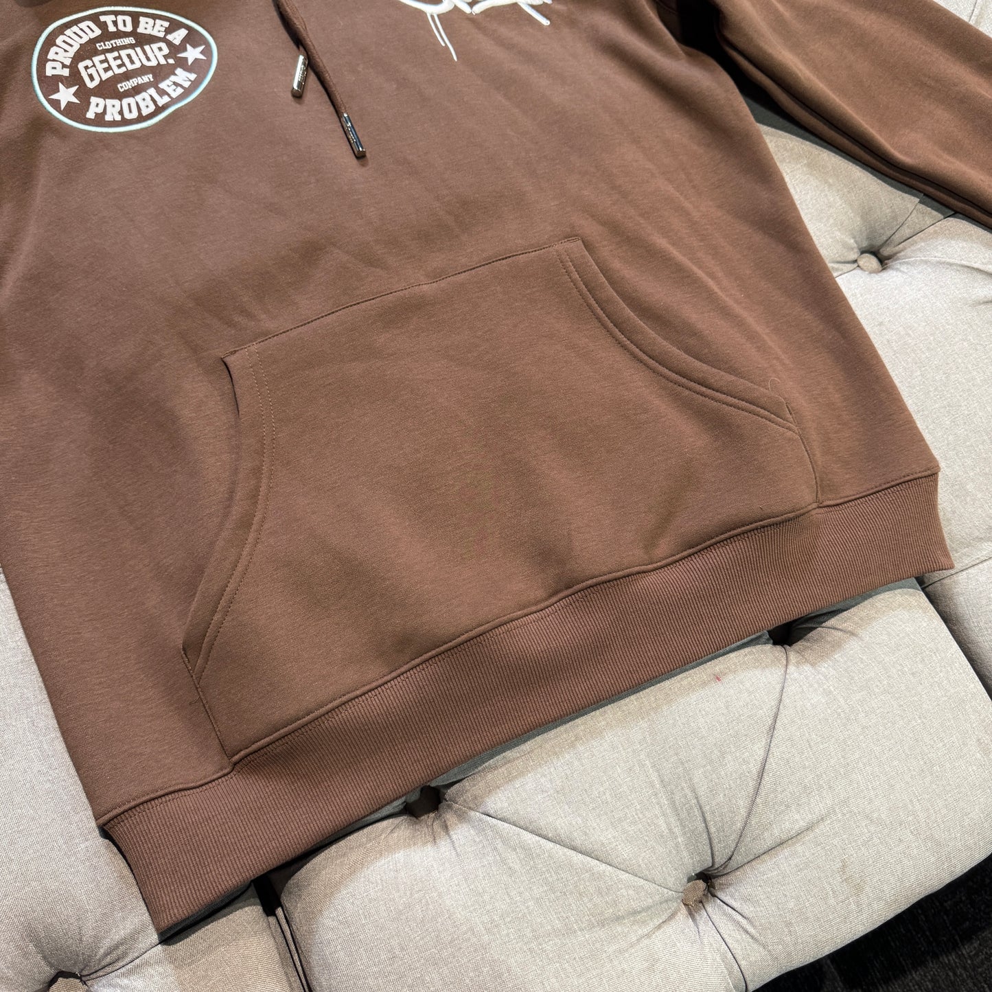 Geedup Proud To Be A Problem Hoodie 'Brown Teal' (Second hand)