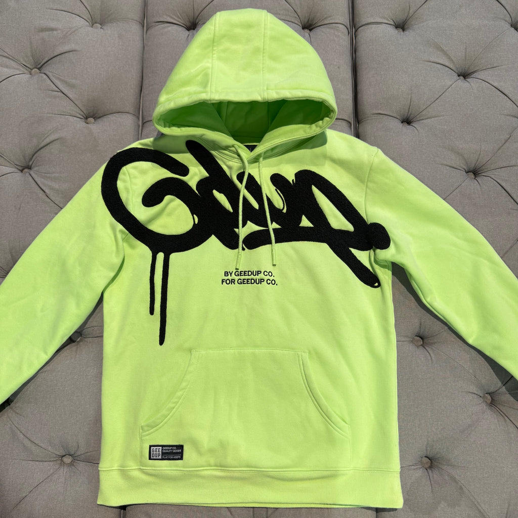 Geedup Handstyle Hoodie 'Pastel Green Black' (Second hand)