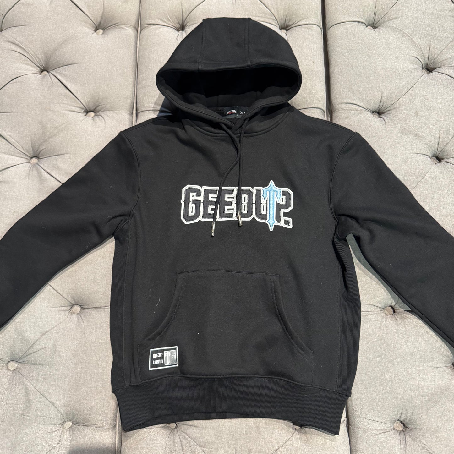 Geedup x Trapstar Play For Keeps Irongate Hoodie 'Black Blue' (Second hand)