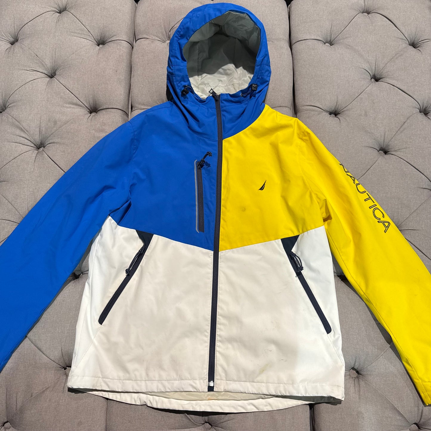 Nautica Sailing Jacket 'Blue Yellow' Panel (Second hand)