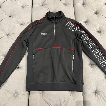 Geedup Play For Keeps Quarter Zip 'Black Red' (Second hand)