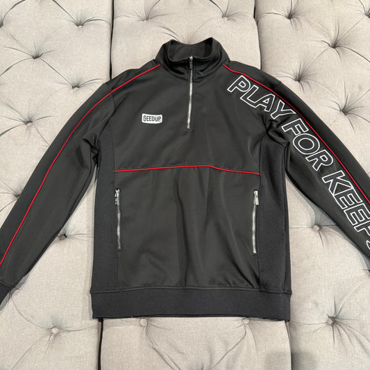 Geedup Play For Keeps Quarter Zip 'Black Red' (Second hand)