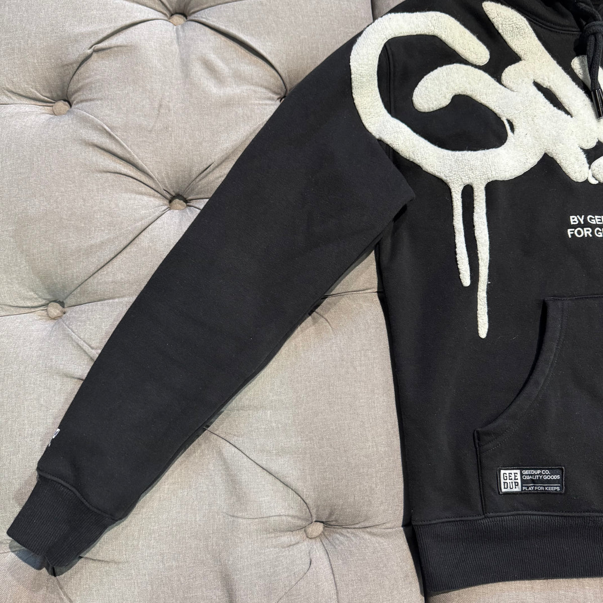 Geedup Handstyle Hoodie 'Black White' (Second hand)