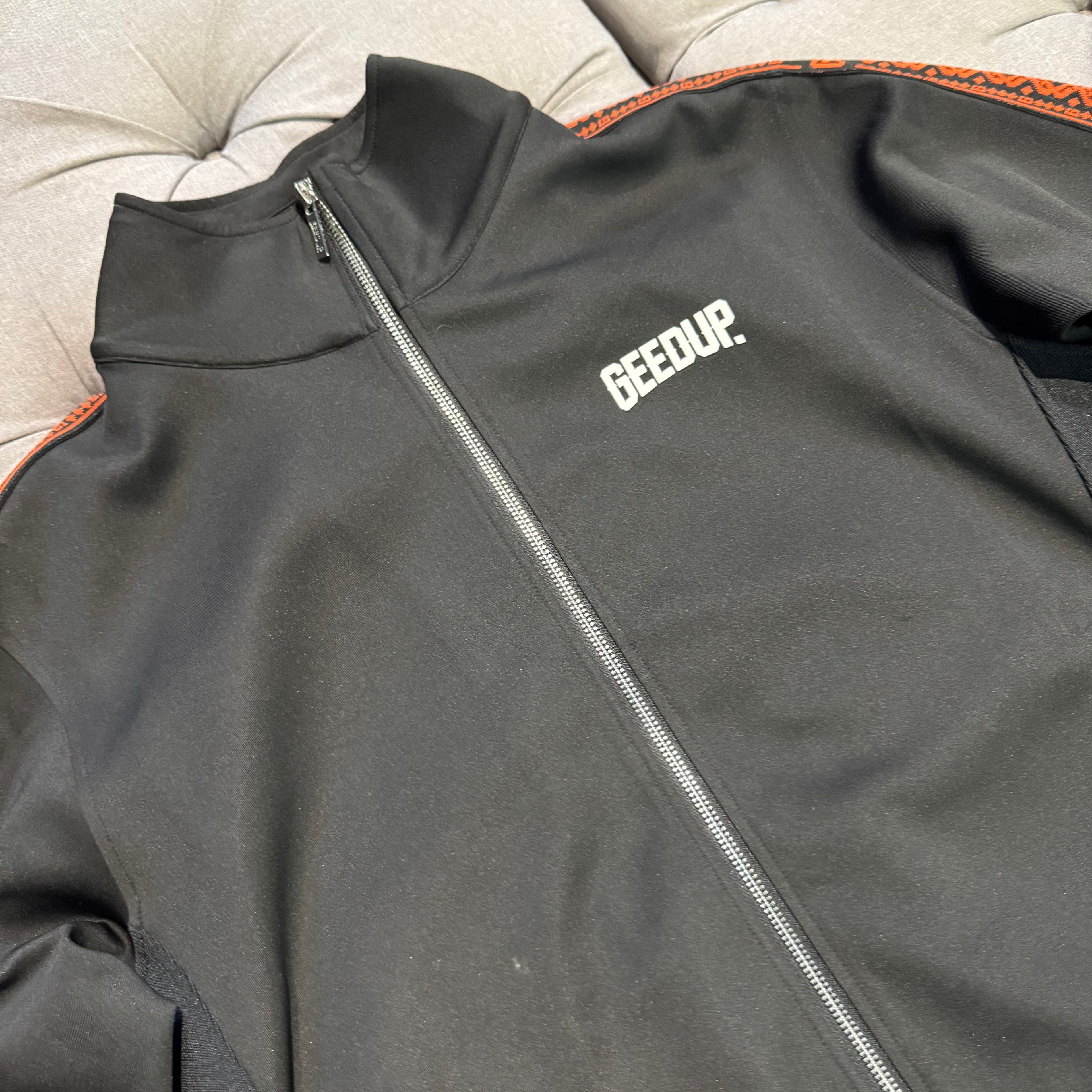 Geedup Core Logo G-Tape Jacket 'Black Burnt Orange' (Second hand)