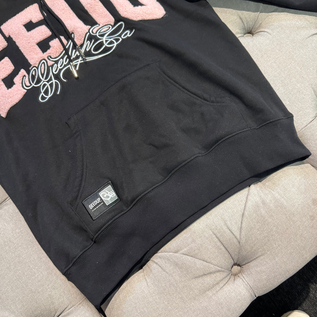 Geedup Team Logo Script Hoodie 'Black Dusty Pink' (Second hand)
