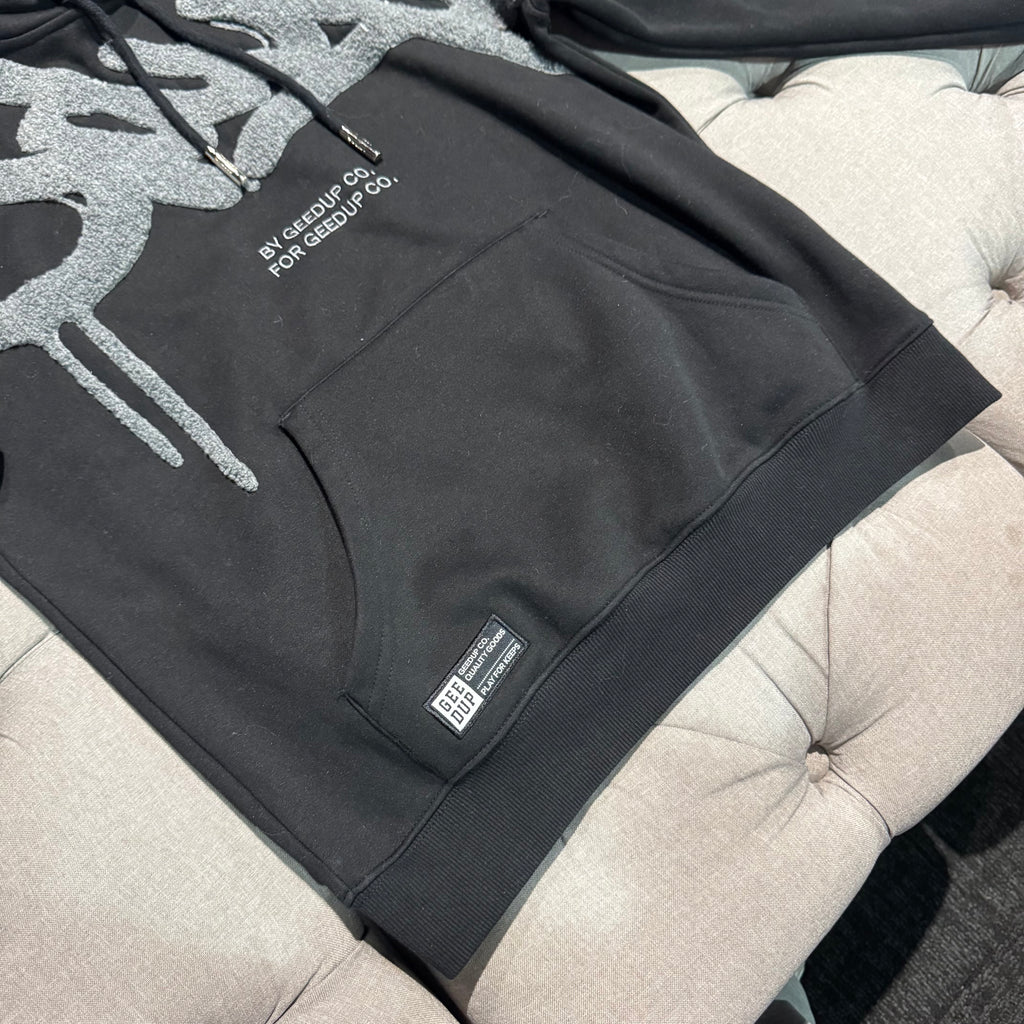 Geedup Handstyle Hoodie 'Black Grey' (Second hand)