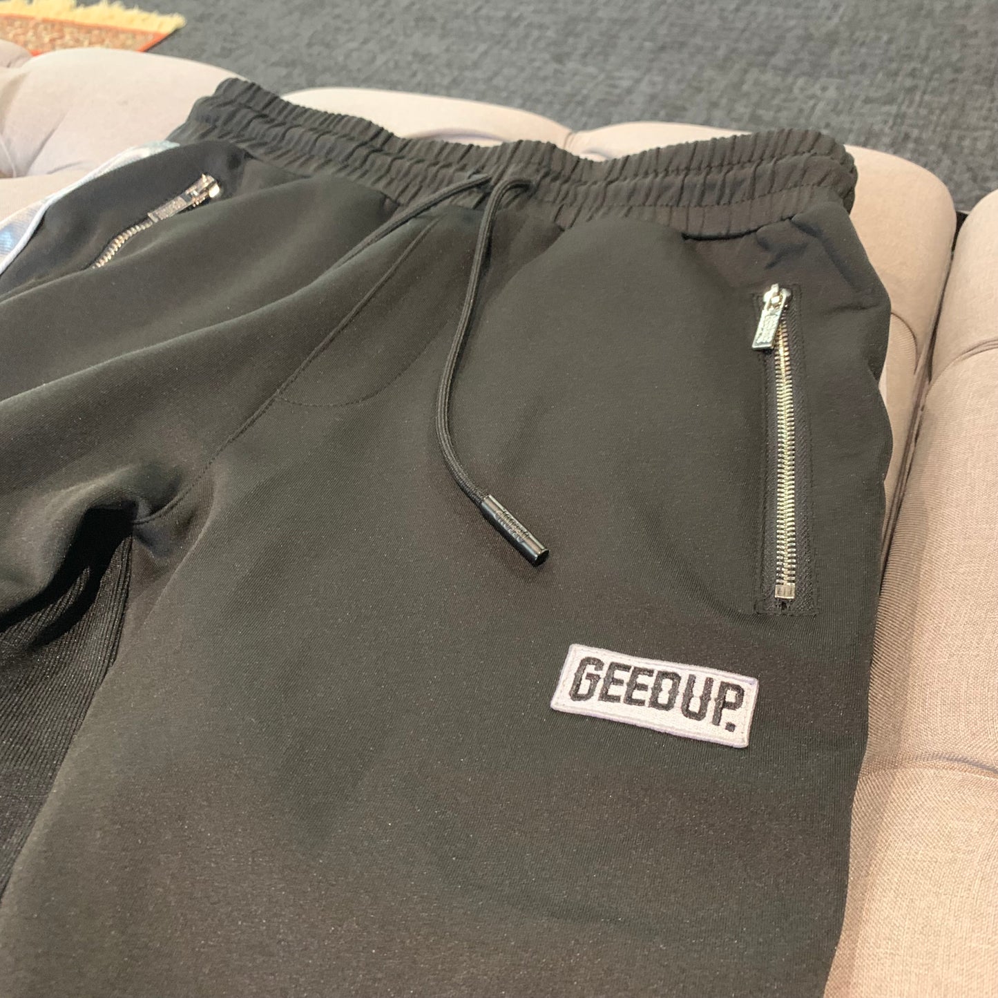 Geedup Play For Keeps Trackset Pants 'Black Baby Blue' (Second hand)