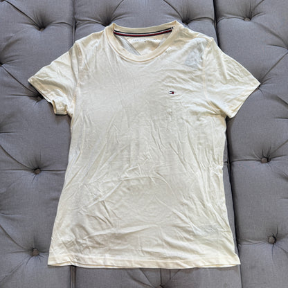 Tommy Hilfiger Flag Embroidery Tshirt 'Cream'