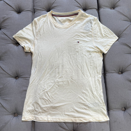 Tommy Hilfiger Flag Embroidery Tshirt 'Cream'