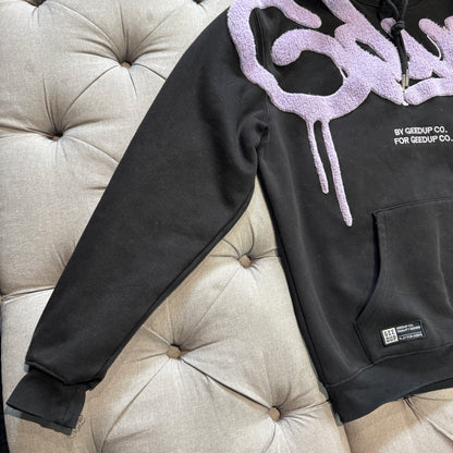 Geedup Handstyle Hoodie 'Black Lavender' (Second hand)