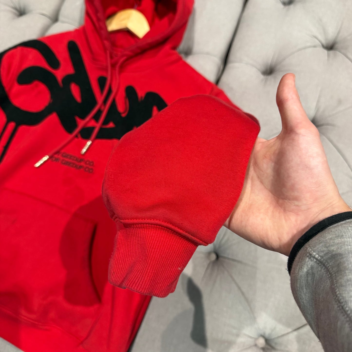 Geedup Handstyle Hoodie 'Red Black' (Second hand)