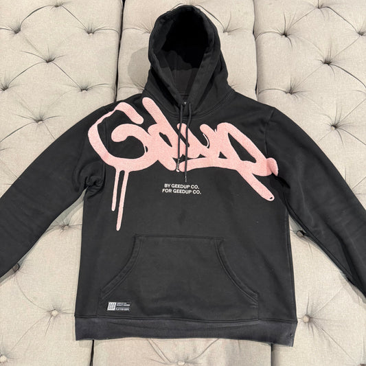Geedup Handstyle Hoodie 'Black Pink' (Second hand)