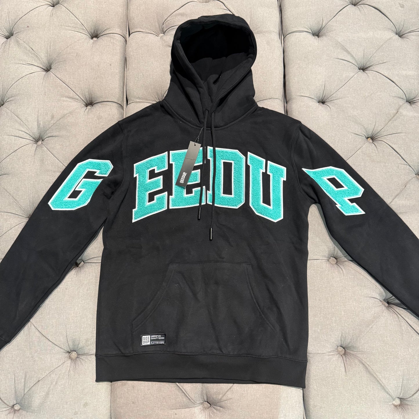 Geedup Team Logo Hoodie 'Black Teal' (Brand New)