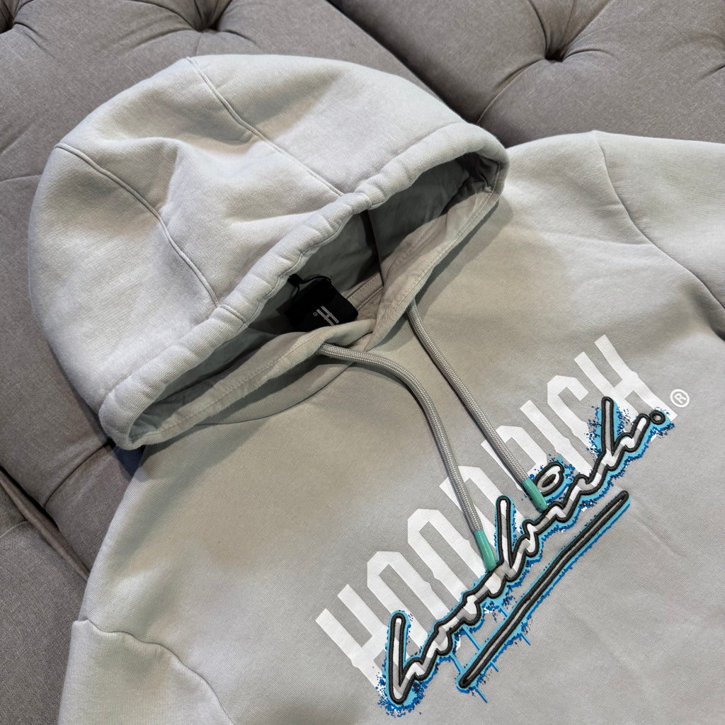 Hoodrich Script Logo Hoodie 'Grey Blue' (Second hand)