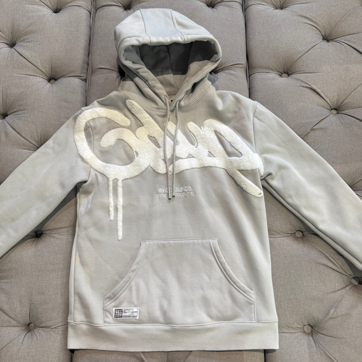 Geedup Handstyle Hoodie 'White Grey' (Second hand)