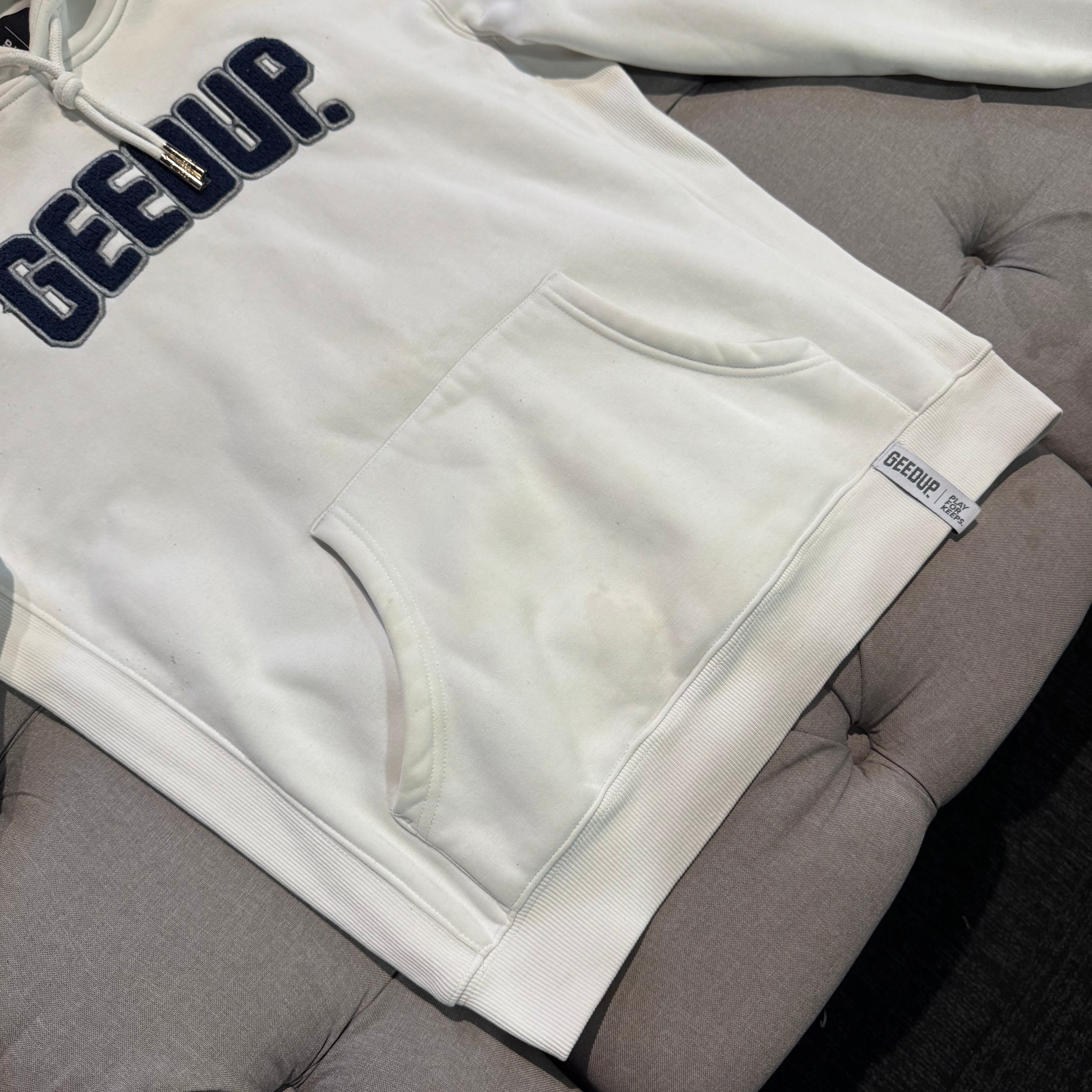 Geedup Play For Keeps Hoodie 'White Navy' (Second hand)