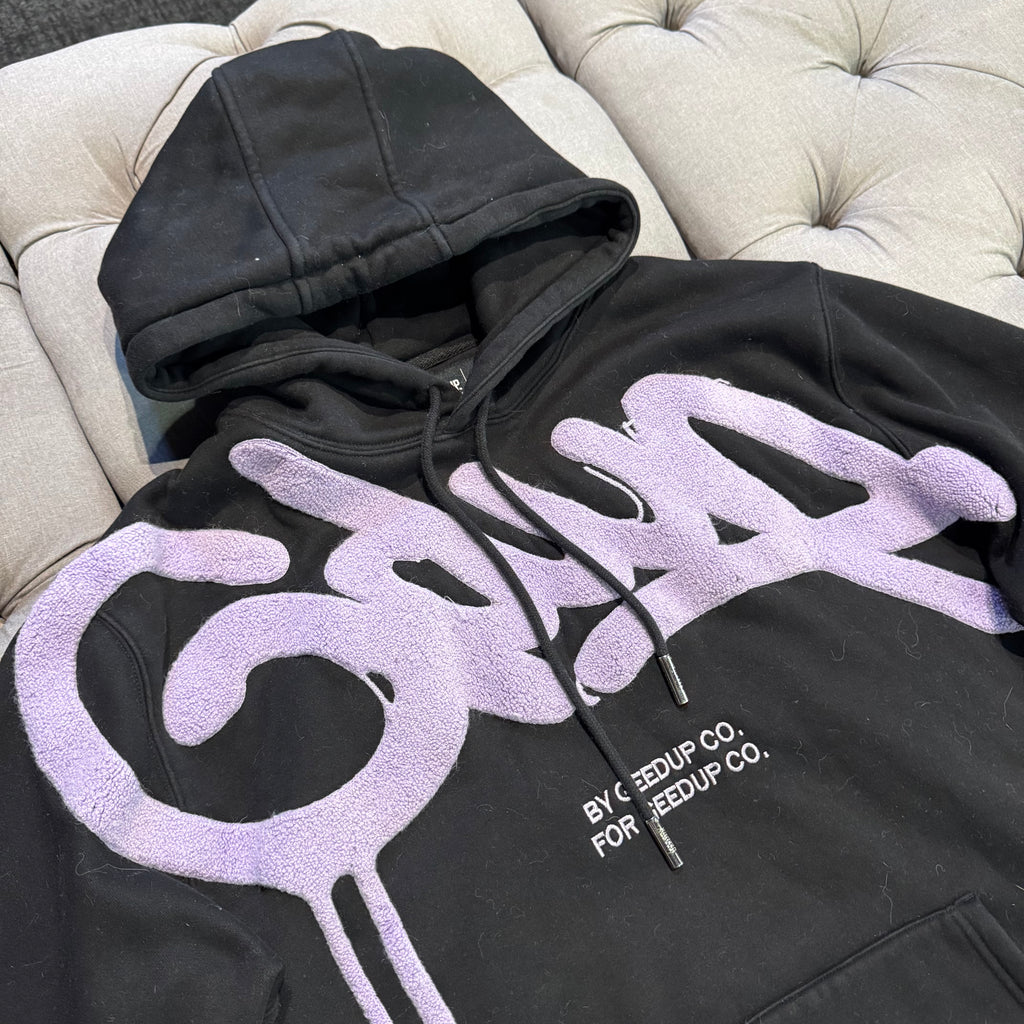 Geedup Handstyle Hoodie 'Black Purple' (Second hand)