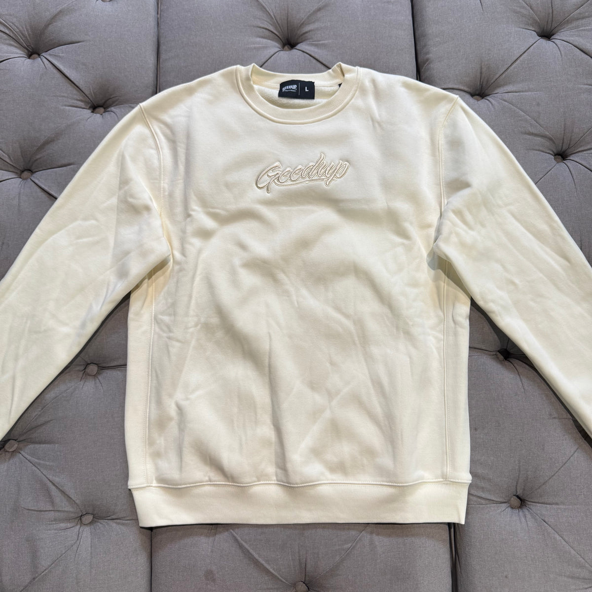 Geedup OS Script Crewneck 'Cream' (Brand New)