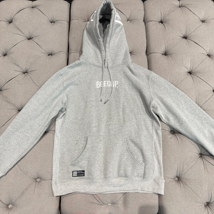 Geedup Hood Logo Hoodie 'Grey White' (Second hand)