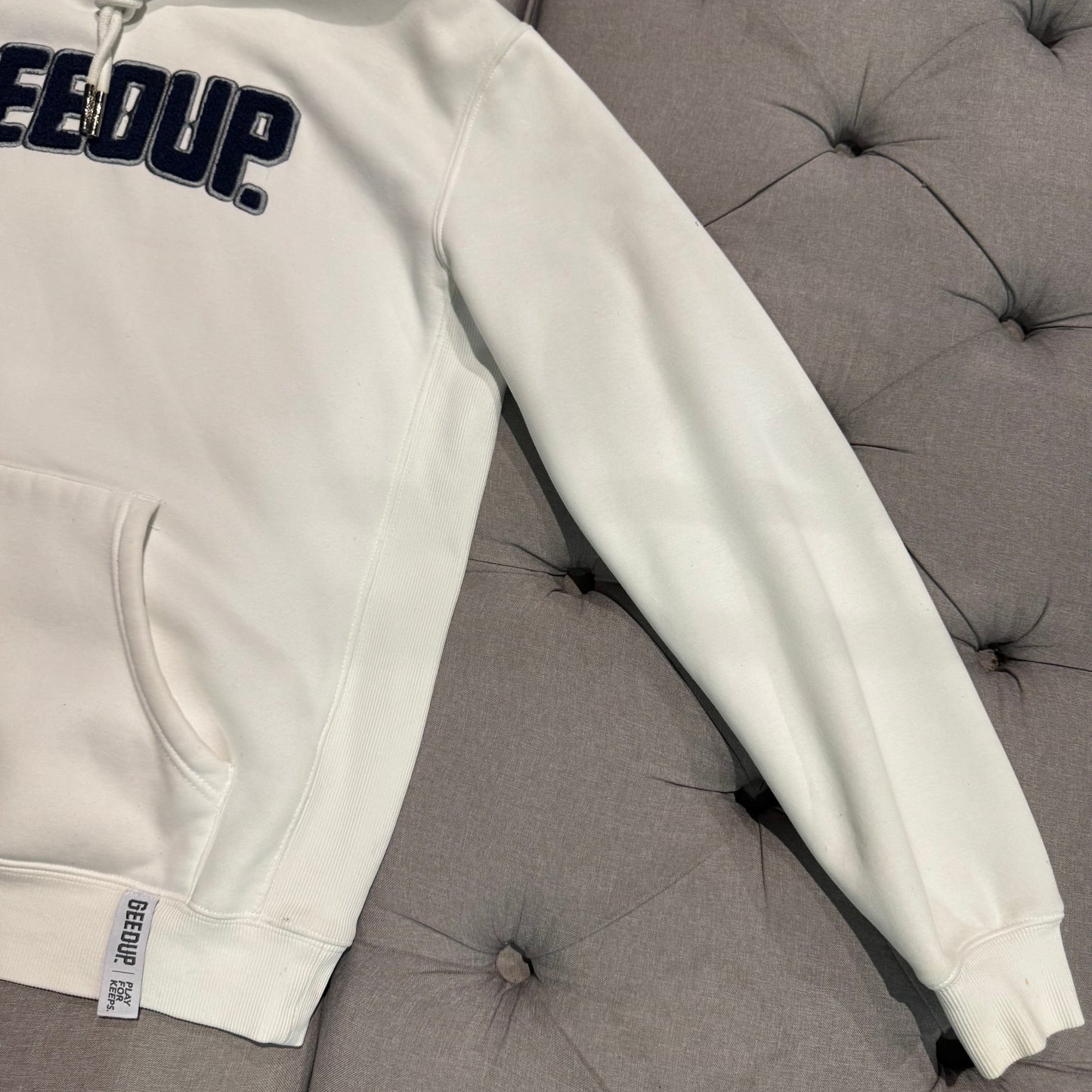Geedup Play For Keeps Hoodie 'White Navy' (Second hand)