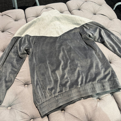 Geedup Script Fleece/Velvet Zip-Up Jacket 'Grey' (Second hand)