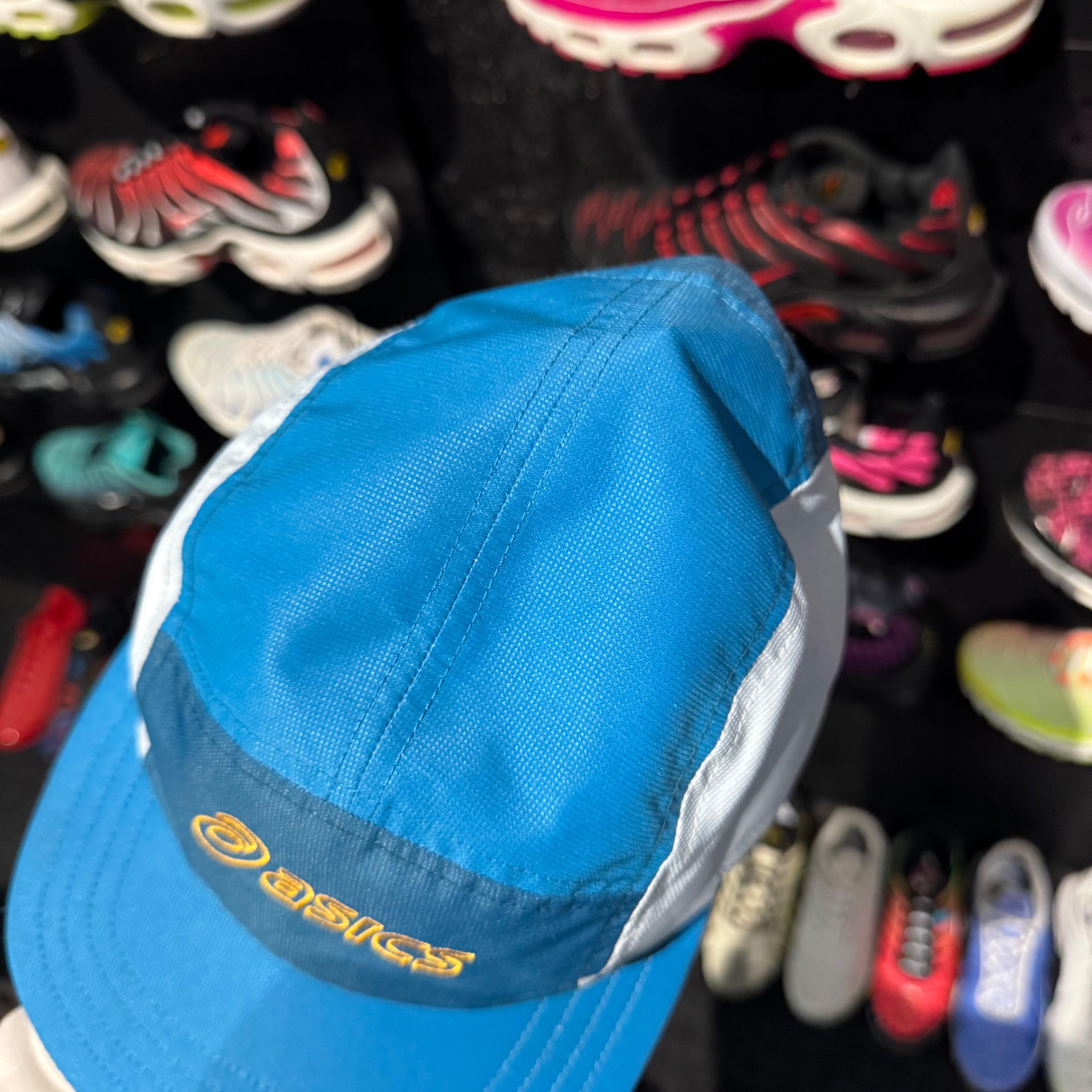 Asics 5 Pannel Embroided Logo Cap 'Blue Grey' (Second hand)
