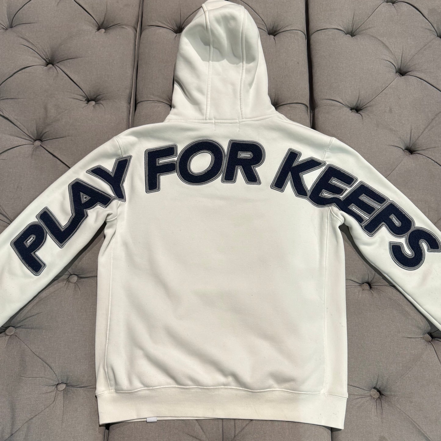 Geedup Play For Keeps Hoodie 'White Navy' (Second hand)