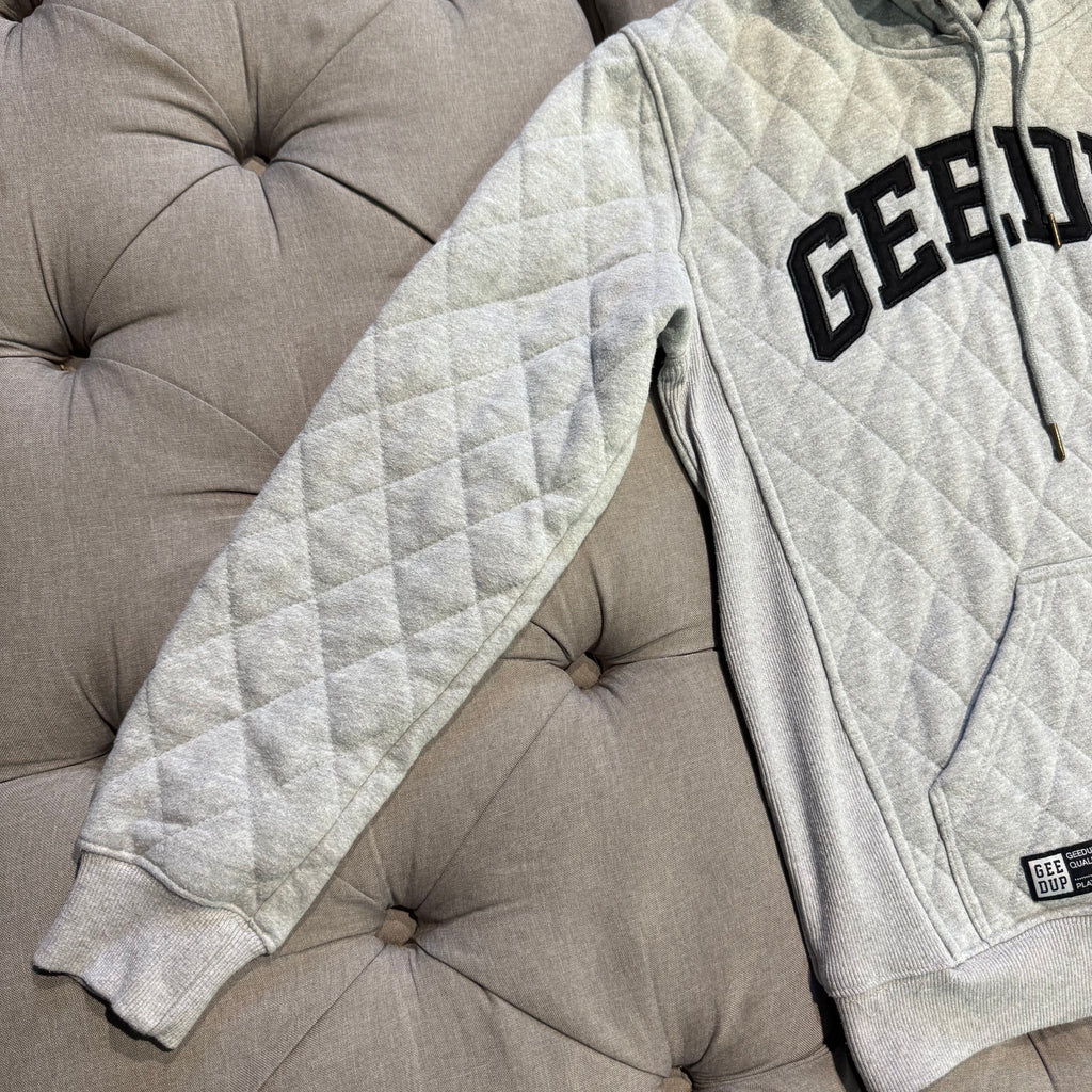 Geedup Quilt Logo Hoodie 'Grey' (Second hand)